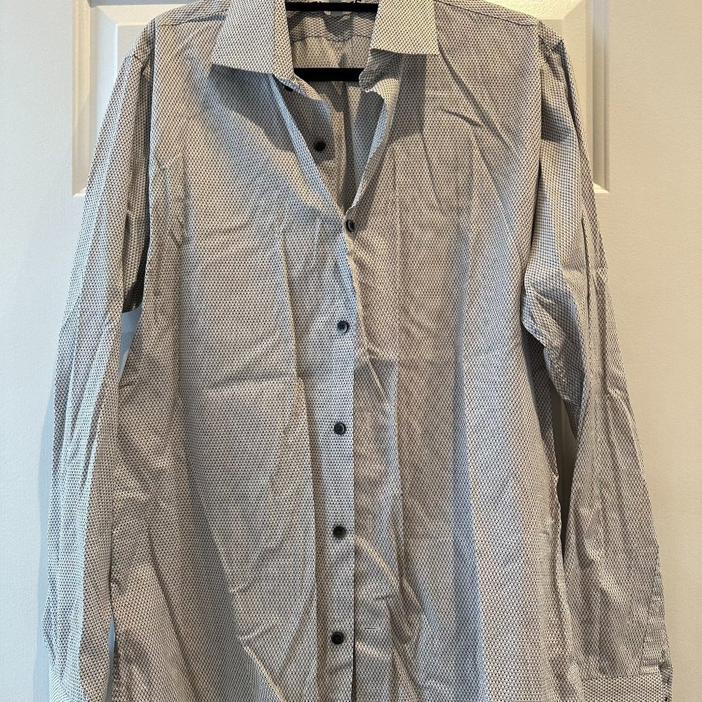 Express Extreme Slim Dotted Button Shirt